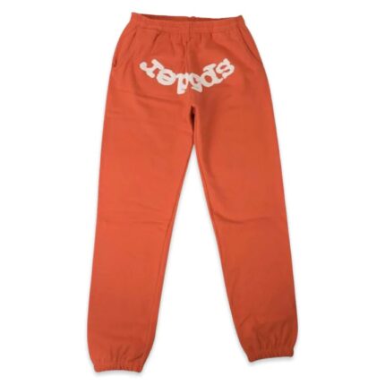 Rhinestone Web Suit Sweatpants Orange
